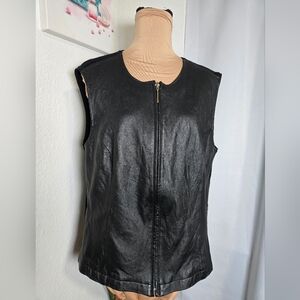 Jaclyn Smith Black Leather Vest
